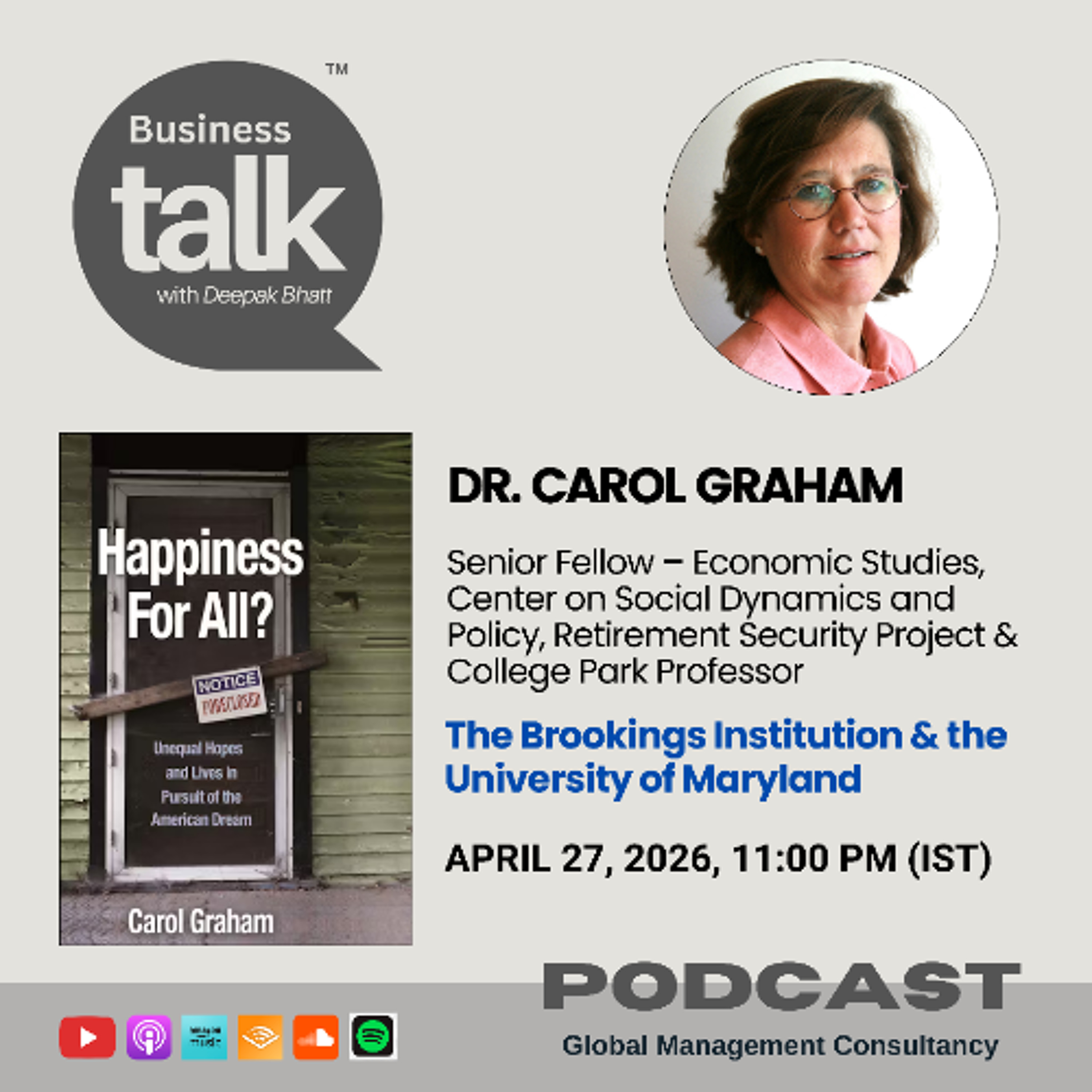 Happiness for All? Unequal Hopes in Today’s America | Dr. Carol Graham episode artwork