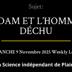 DIMANCHE 9 Novembre 2025 — ADAM ET L’HOMME DÉCHU