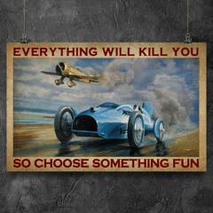 Aircraft Open-wheel car everything will kill you so choose something fun poster