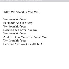 We worship you (June campground 2025)