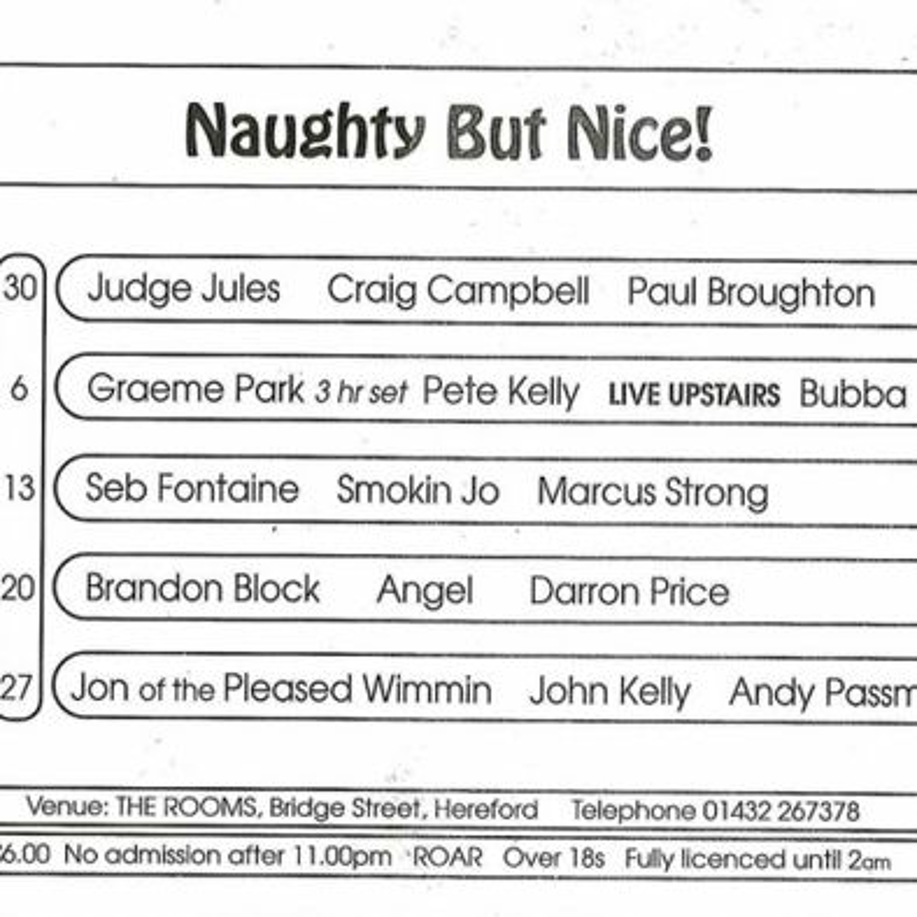 Judge Jules 'Naughty But Nice'    February 1999 episode artwork