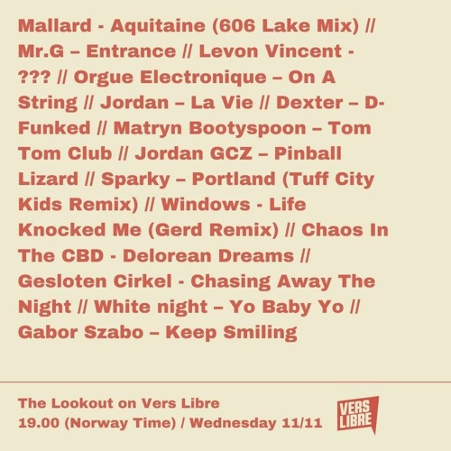 The Lookout On Vers Libre - 11/11/20