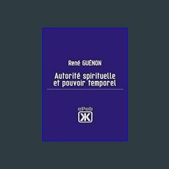 PDF/READ ❤ Autorité spirituelle et pouvoir temporel (French Edition) Read Book