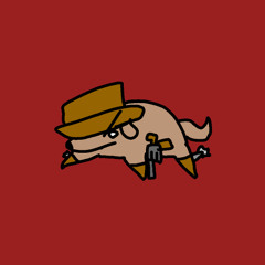 an angry dogs saloon fight.