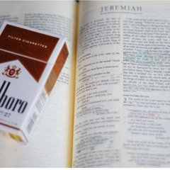 Cigarettes on a Bible