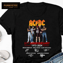 Ac/dc Band 51 Years Signatures 1973-2023 T-Shirt