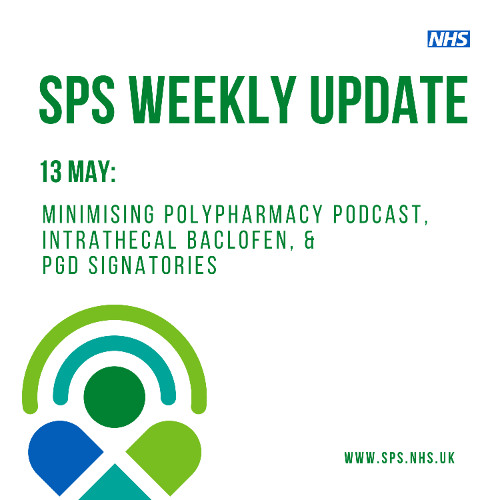 13 May: minimising polypharmacy podcast, intrathecal baclofen, & PGD signatories