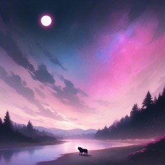 water in the creek at night under the stars in a mountain place.mp3