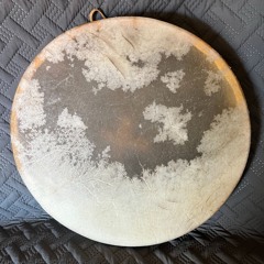 Elk Hide 18” Round Drum Plain Large Cloud