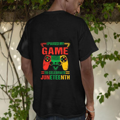 Retro I Paused My Game To Celebrate Junenth Gamer Boys Kid N Shirt