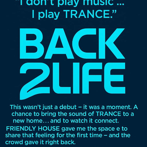 BACK2LIFE 🩵 CH01 | Debut Trance Live Set @ Friendly House - عيد فريندلي