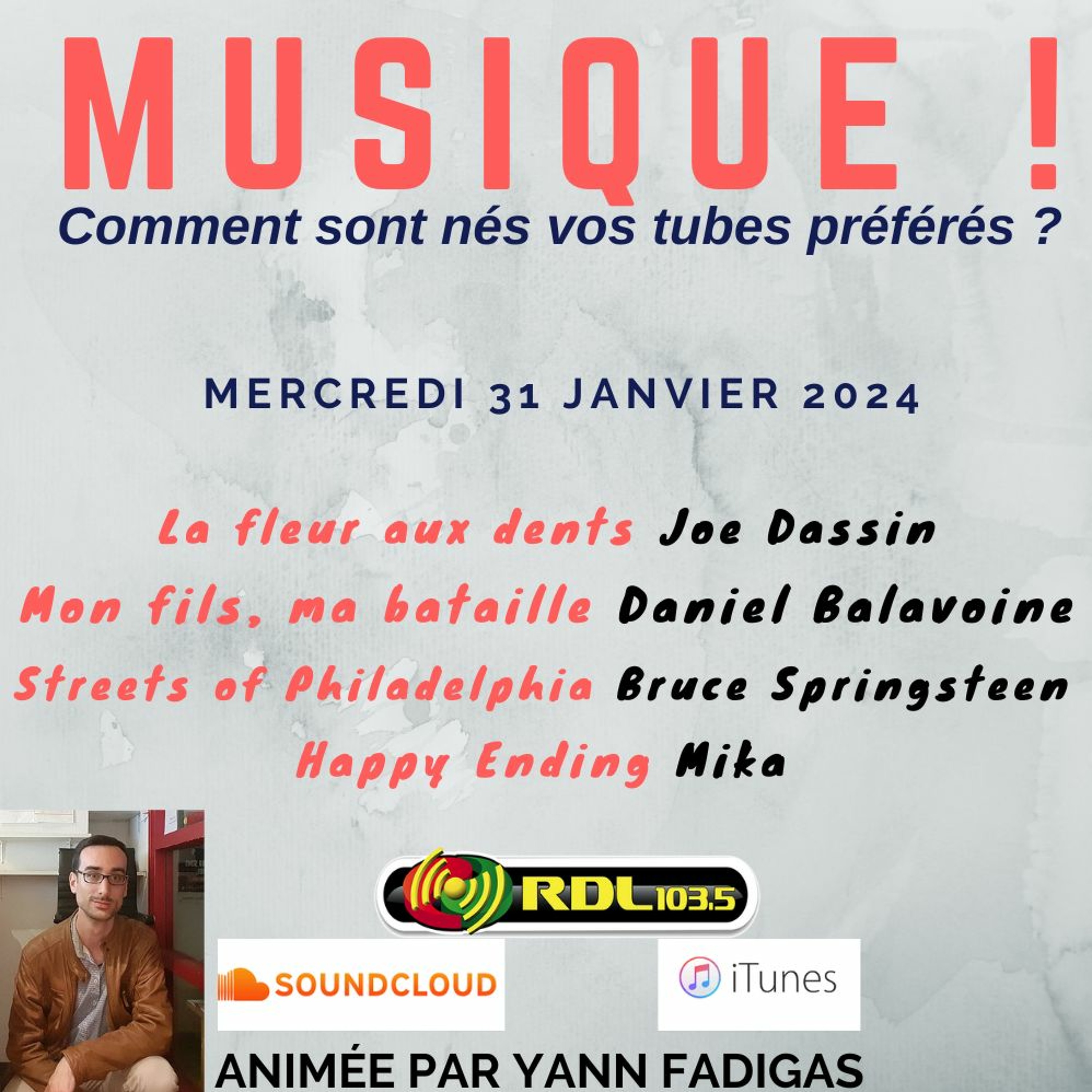 MUSIQUE ! 182 - 31 01 24 - "Mon fils, ma bataille" / "La fleur aux dents" / Mika / Bruce Springsteen episode artwork