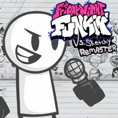 friday night funkin vs Sketchy remaster [line art]