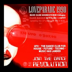 RAVE CLUB Soundsystem spinning the LOVE PARADE Closing 1990 @ UFO II BLN July 7th