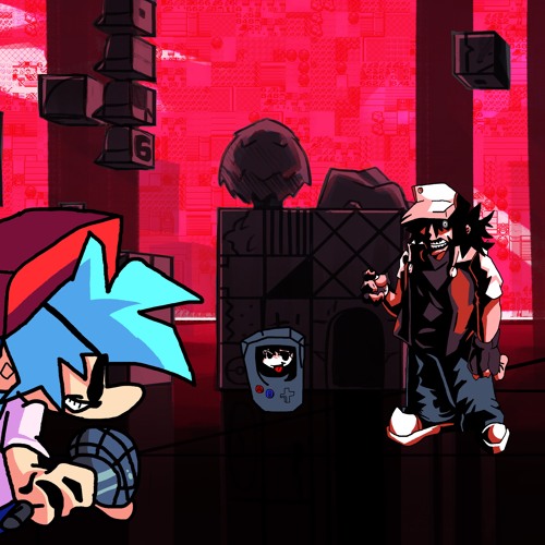 Fnf Vs Imposter V4 but Glitchy Red And Bf Sing It