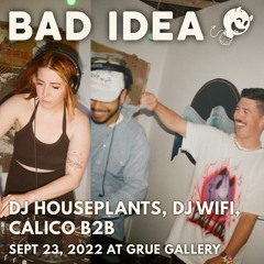 Bad Idea: DJ Houseplants, DJ WiFi, & Calico B2B @ Grue Gallery (September 23, 2023)