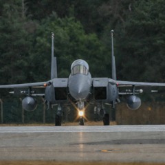 McDonnell Douglas F15E jets takeoff