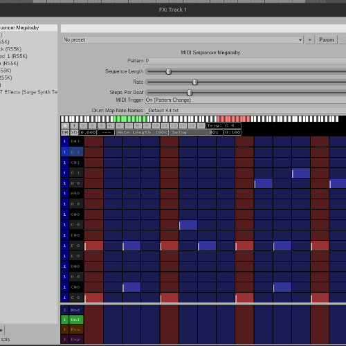Linux drum sequencer with Reaper