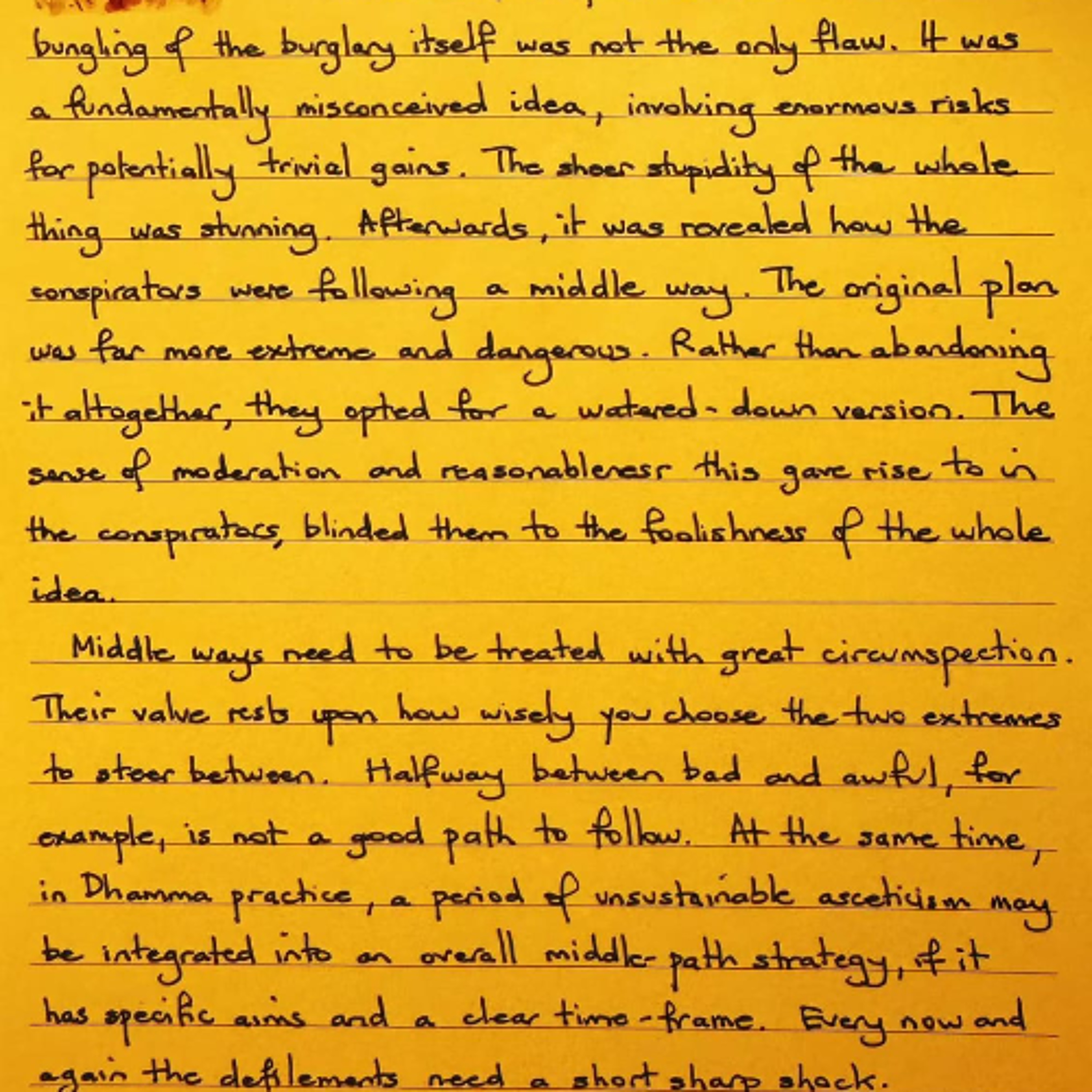 Nutrimento del Cuore - Foglietto Giallo del 1° novembre 2025 sul vero senso della "via di mezzo"