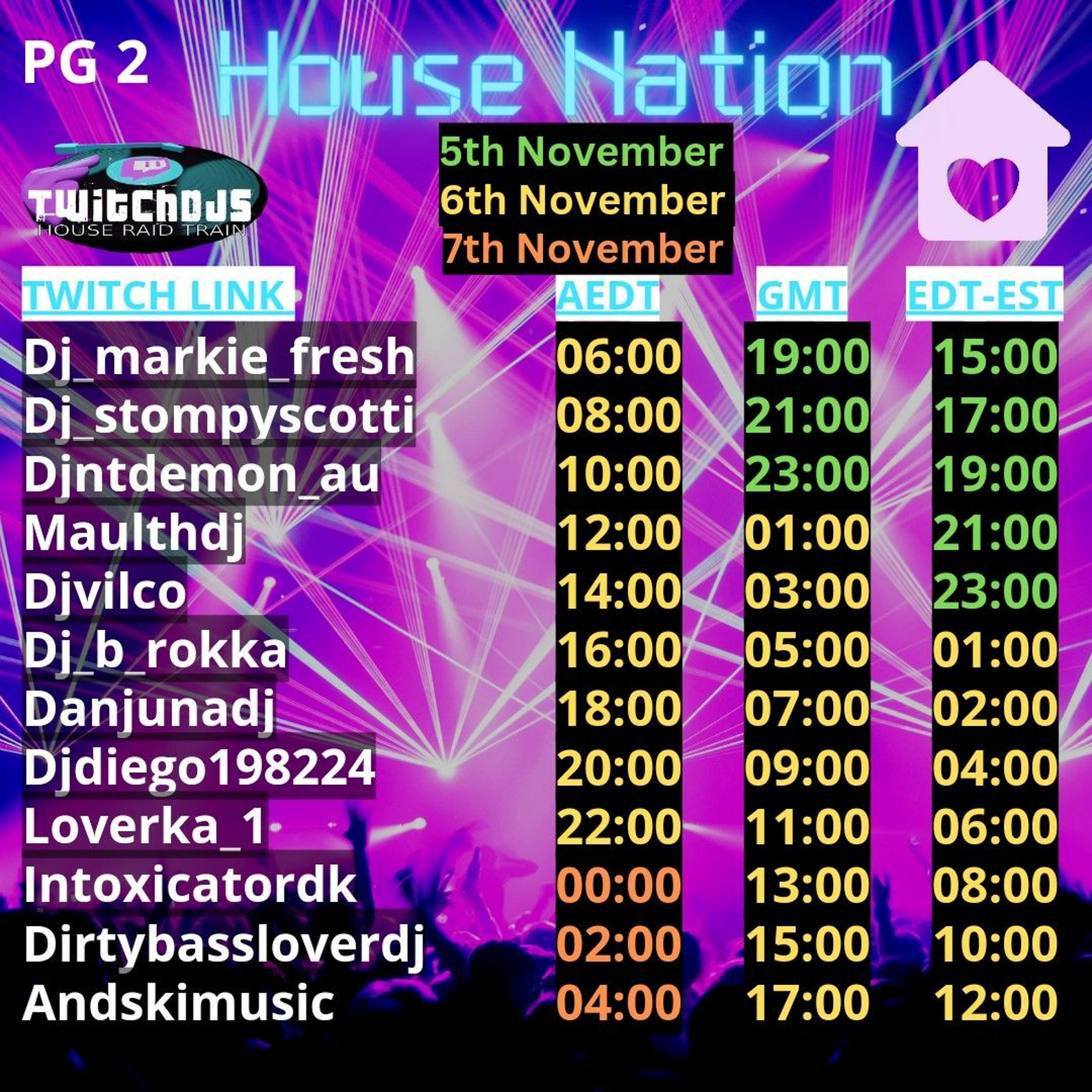 Twitch DJs House Raid train