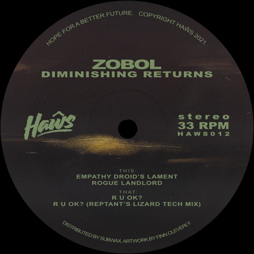 Zobol - 'Diminishing Returns' (inc. Reptant Remix) [HAWS012]