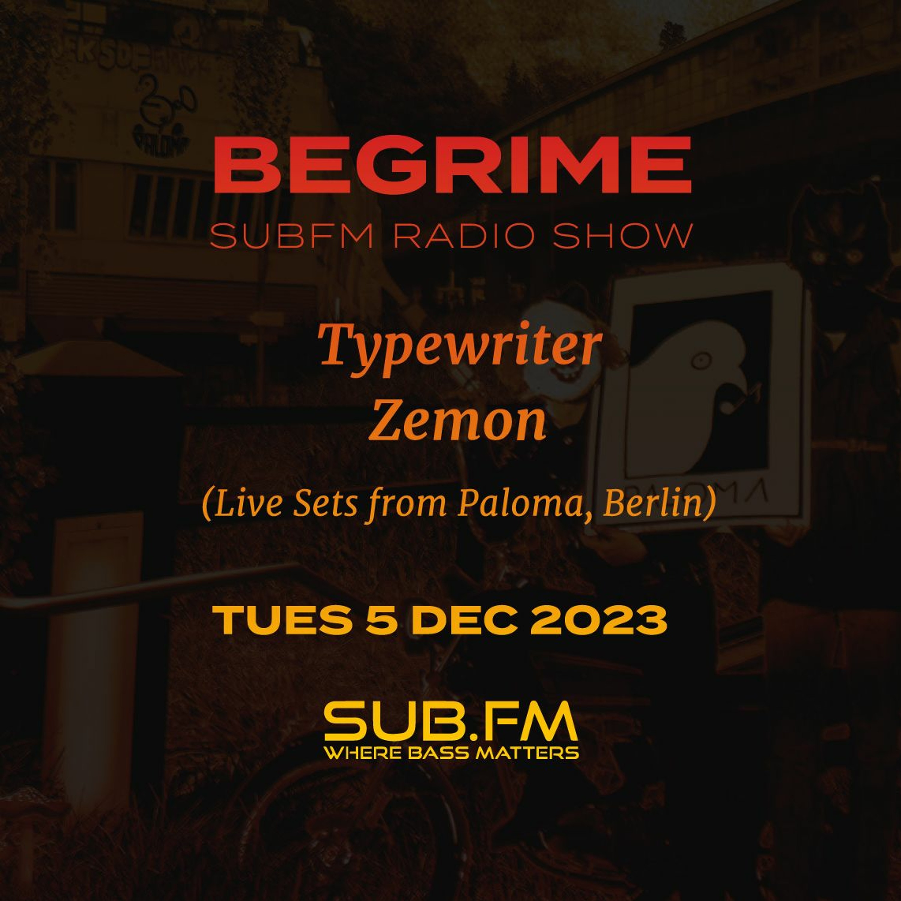 Begrime Typewriter Zemon Live At Paloma - 05 Dec 2023