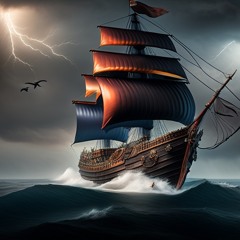 Pirate Ship in a strong Storm on the Ocean (2023 Remastered Version)