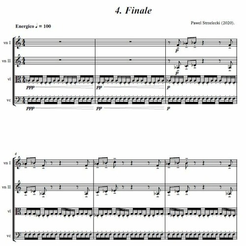 Pawel Strzelecki: String Quartet No. 5 (2020), 20'30" ca.