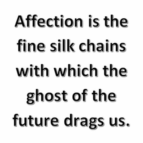 Affection Is The Fine Silk Chains With Which The Ghost Of The Future Drags Us.
