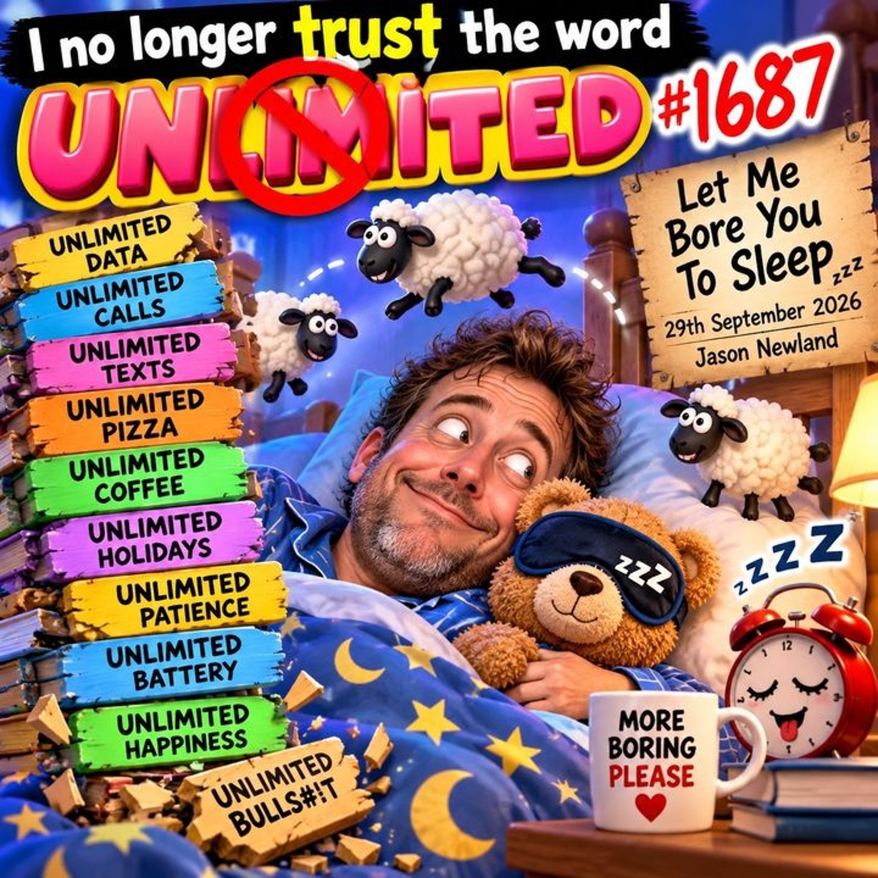 (Overnight Voice) I no longer trust the word UNLIMITED #1687 Let Me Bore You To Sleep | 29th September 2026 | Jason Newland