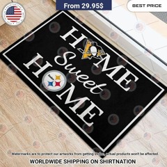 Home Sweet Home Pittsburgh Steelers and Pittsburgh Penguins Doormat