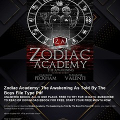 G.e.t (PDF) Zodiac Academy: The Awakening As Told By The Boys