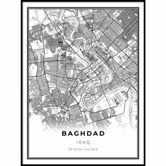 (PDF) Baghdad Map Print, Iraq Map Art Poster, Bagdad, Modern Wall Art, Street Ma