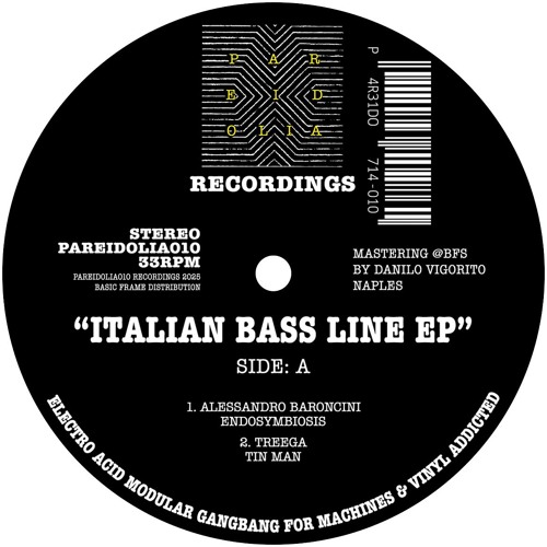 PAREIDOLIA010 / V.A. - Italian Bass Line Ep