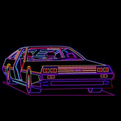 Neon Delorean
