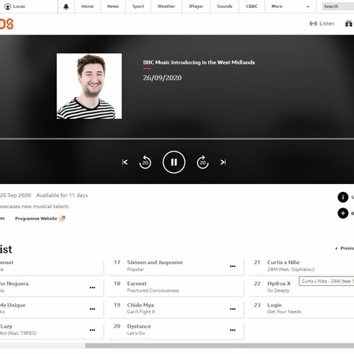 BBC Introducing Play dYstance - Lets Go Radio WM 26-09-2020
