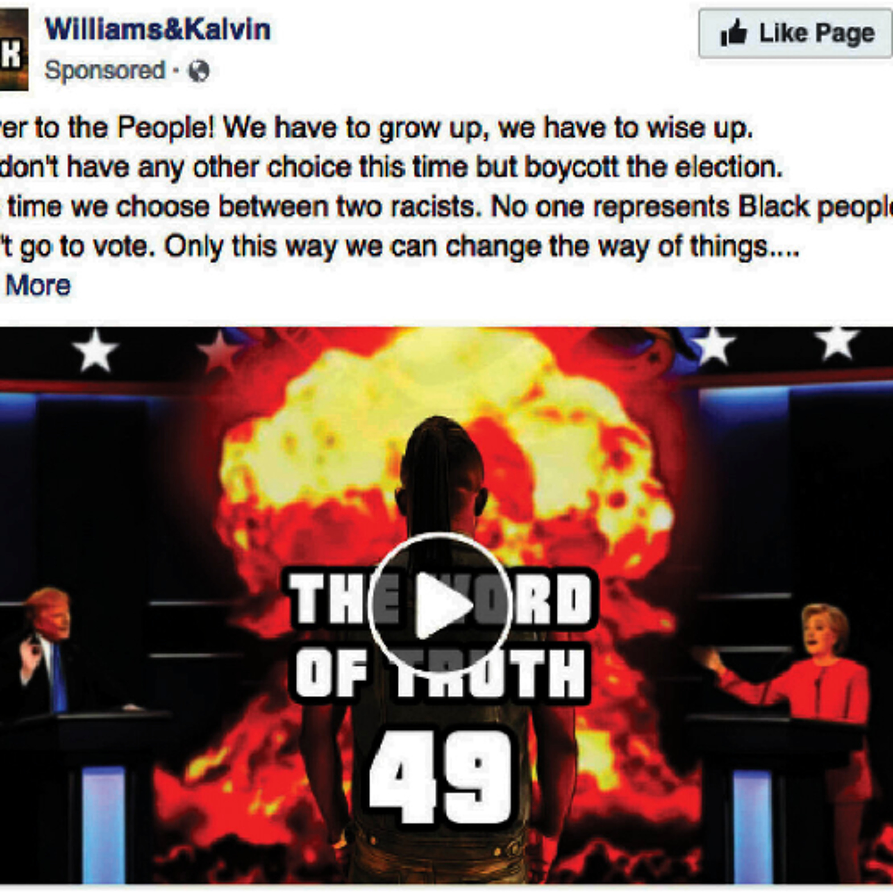 Digital Voter Supression Ads Disturbingly Effective