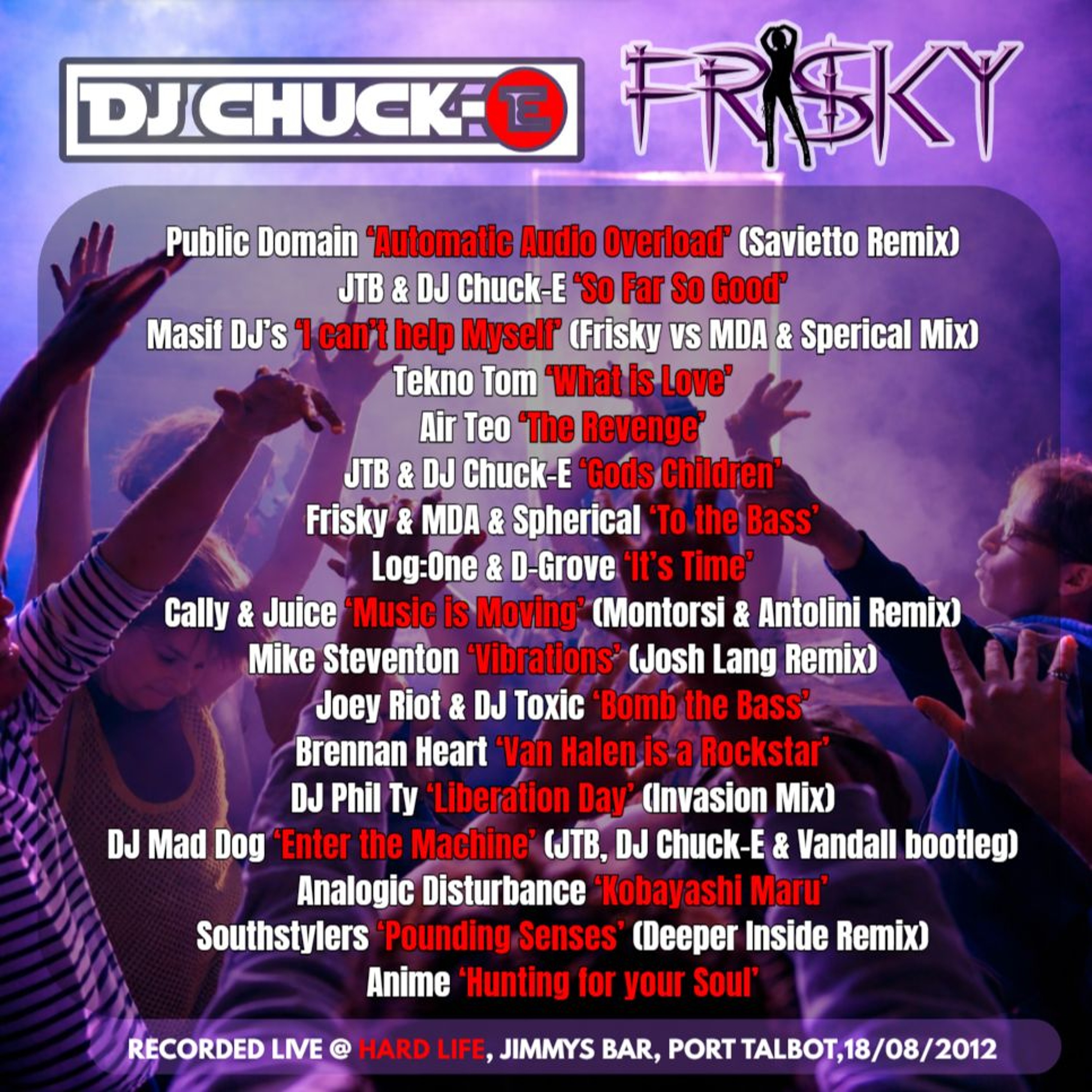 DJ Chuck-E b2b DJ Frisky Live @ Hard Life, Jimmys Bar, Port Talbot, 18/08/2012 episode artwork