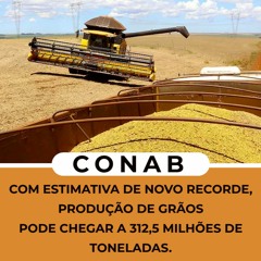 Com estimativa de novo recorde, produção de grãos pode chegar a 312,5 milhões de toneladas.