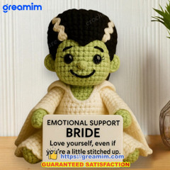 Bride of Frankenstein Crochet Emotional Support Doll