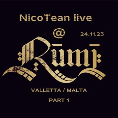 NicoTean Live @ Rumi - Valletta / Malta - 24.11.23 - Part1 (Deep Techno)