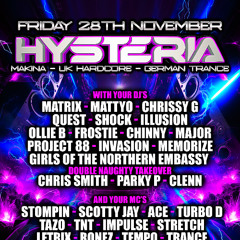 Hysteria 5th September 2025 - Dj Major & Tal - Mc's -  Trance, Tazo & Ronez