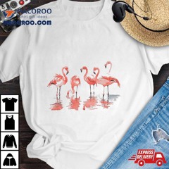 Flamingo Watercolor Art Vintage Lover White Shirt