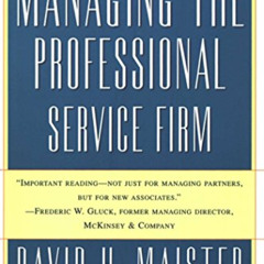 download PDF 📪 Managing The Professional Service Firm by  David H. Maister [EPUB KIN