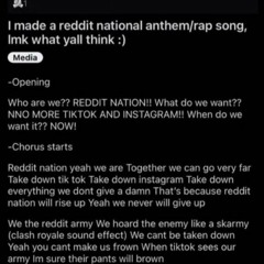 reddit national anthem/rap song lmk what yall think :)