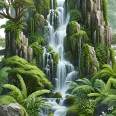 Tree and Waterfall 大树瀑布