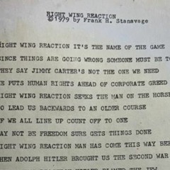 Right Wing Reaction ©1979 Frank H. Stanavage