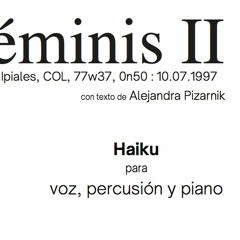 Géminis II para voz, percusión y piano