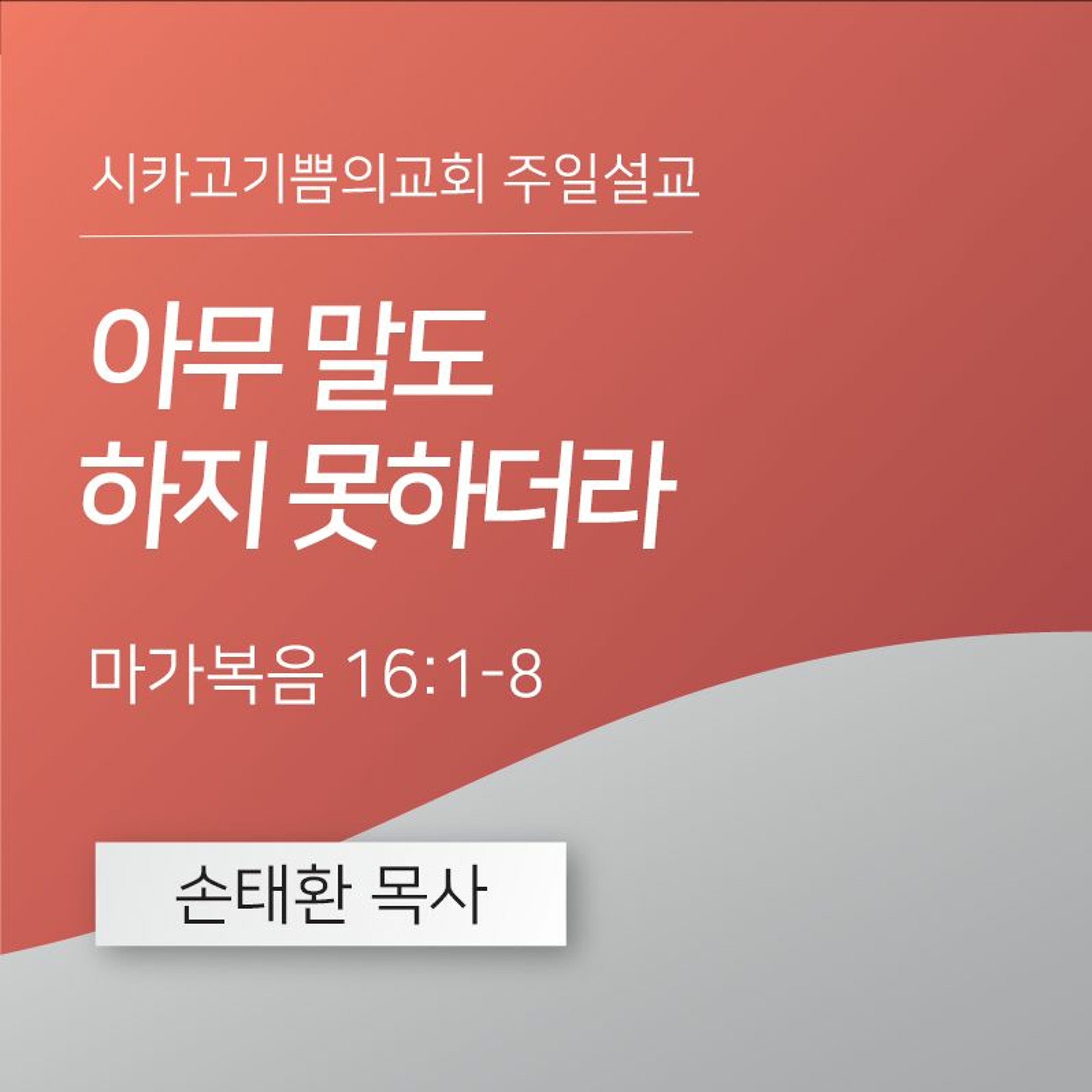 아무 말도 하지 못하더라 | 손태환 목사 | 시카고 기쁨의 교회 - 20240407 episode artwork