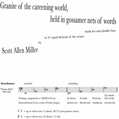 Granite of the careening world, held in gossamer nets of words (2023) in 31EDO for solo double bass